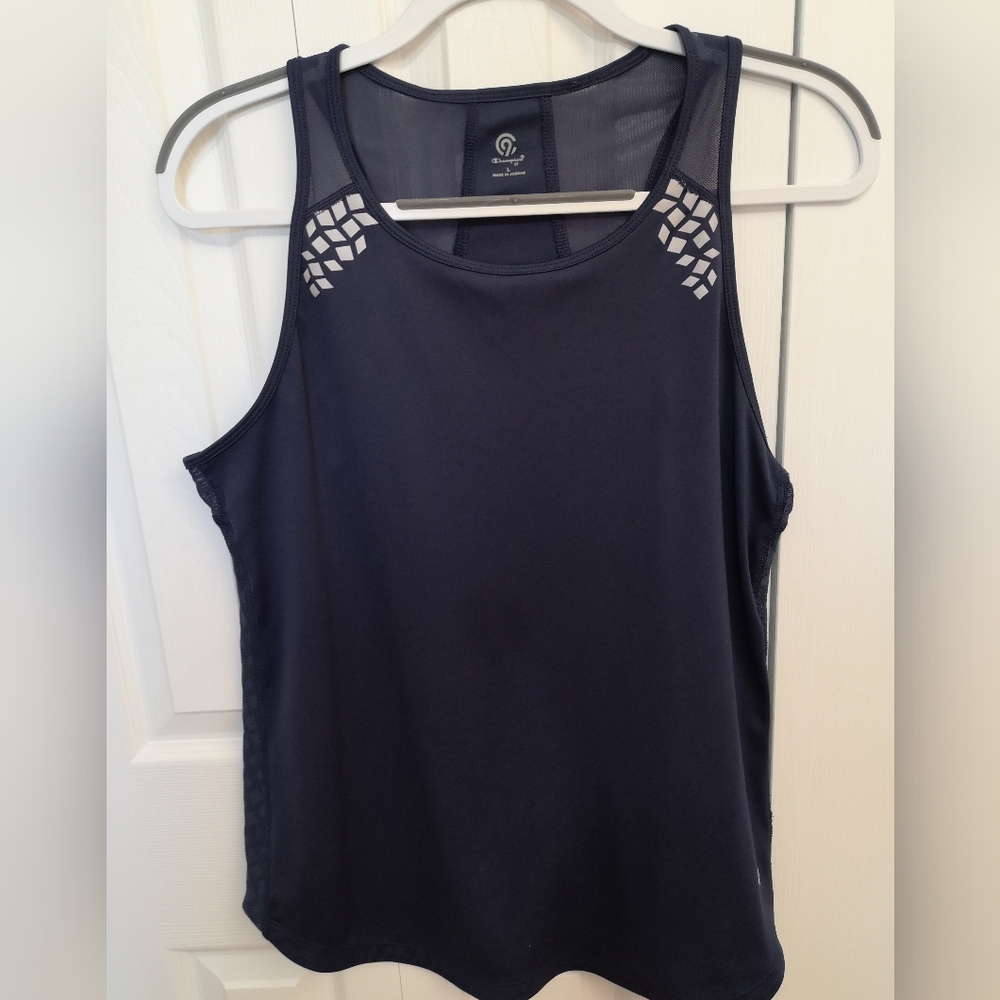 Champion Women's Navy Mesh Accent Tank Top - Size L